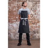 Southside X-Cross Back Bib Apron Denim Black with Grey Ties