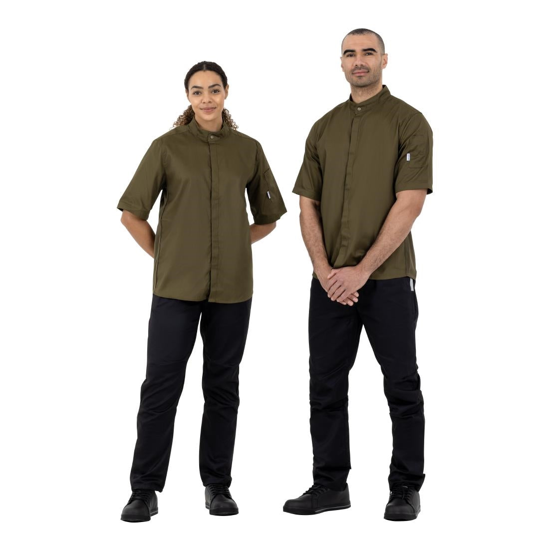 Southside Band Collar Chef Jacket Khaki S
