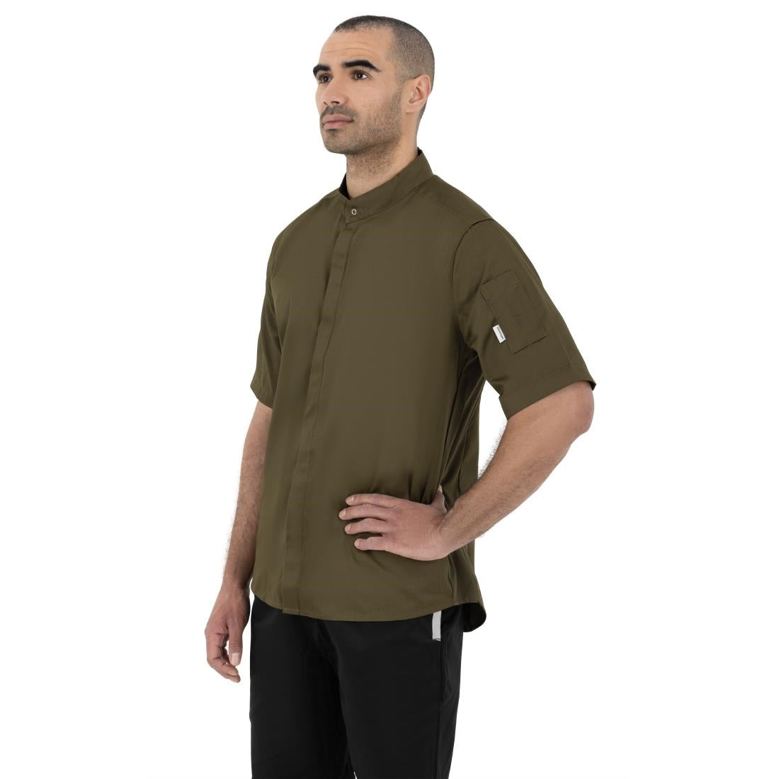 Southside Band Collar Chef Jacket Khaki S