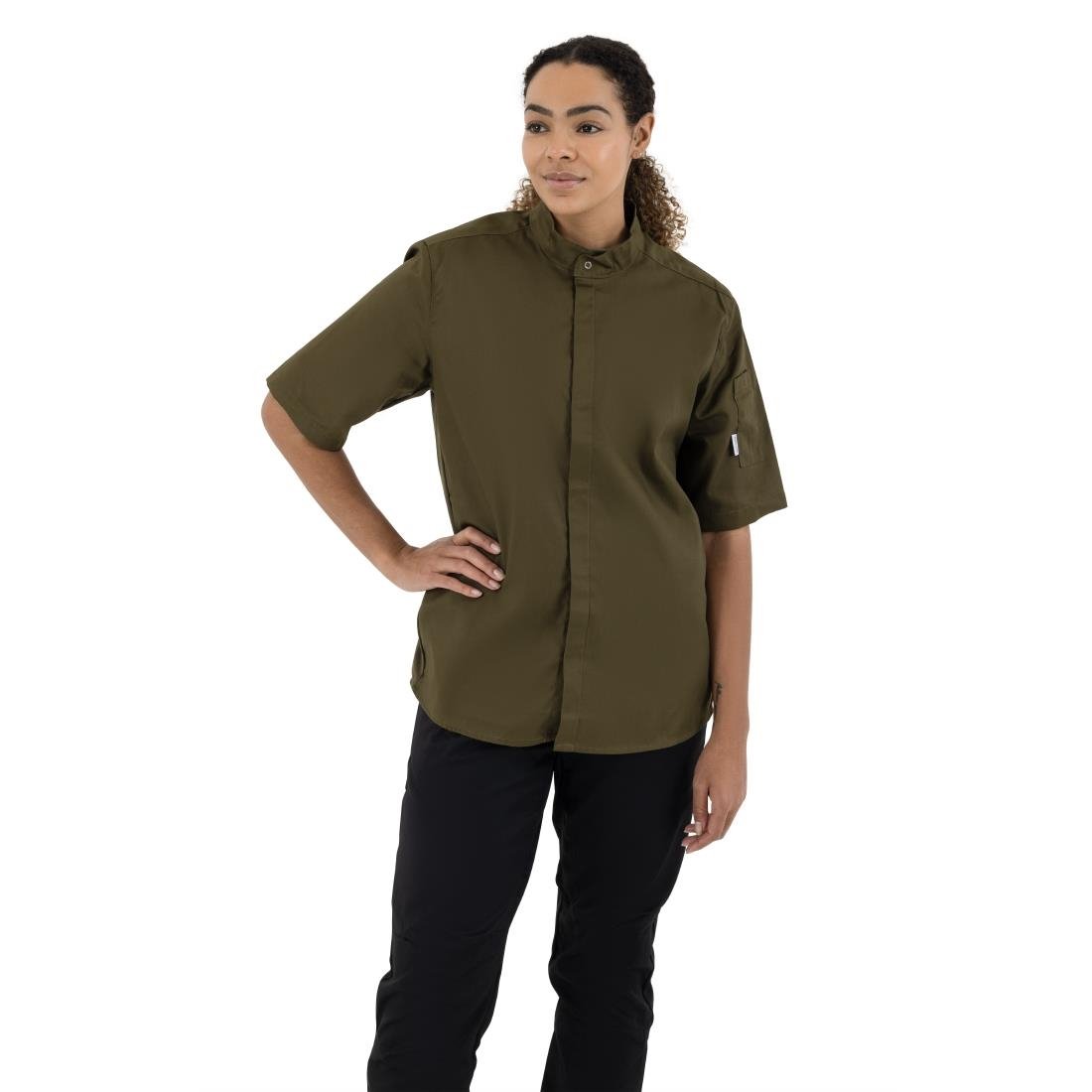 Southside Band Collar Chef Jacket Khaki L