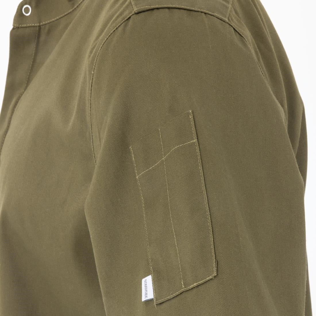 Southside Band Collar Chef Jacket Khaki S