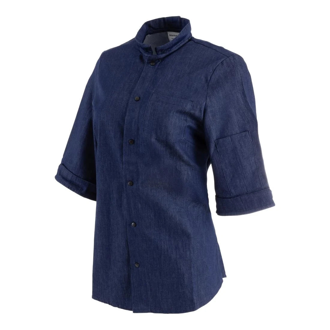 Southside NY Queens Womens Denim Lightweight Chefs Shirt Size M