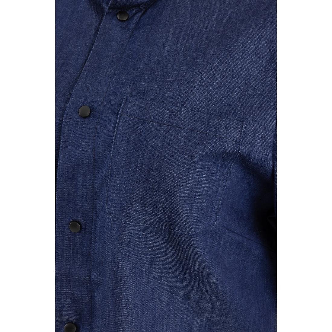 Southside NY Queens Womens Denim Lightweight Chefs Shirt Size M