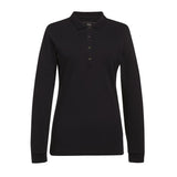 Brook Taverner Anna Womens Long Sleeve Polo Shirt Black Size 2XL