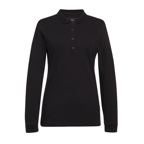 Brook Taverner Anna Womens Long Sleeve Polo Shirt Black Size 2XL