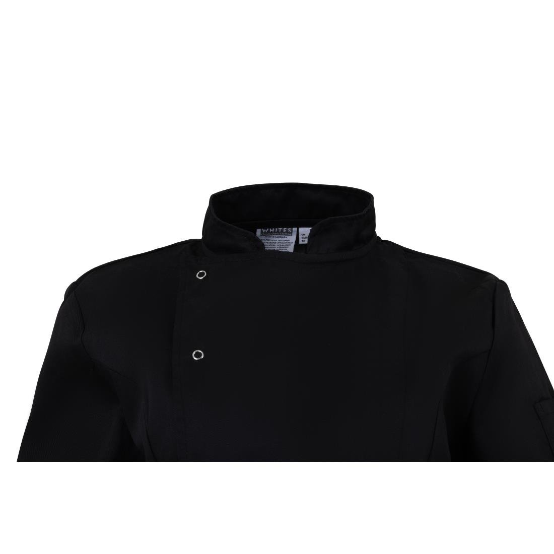 Whites Ladies Fitted Chef Jacket Black Size M