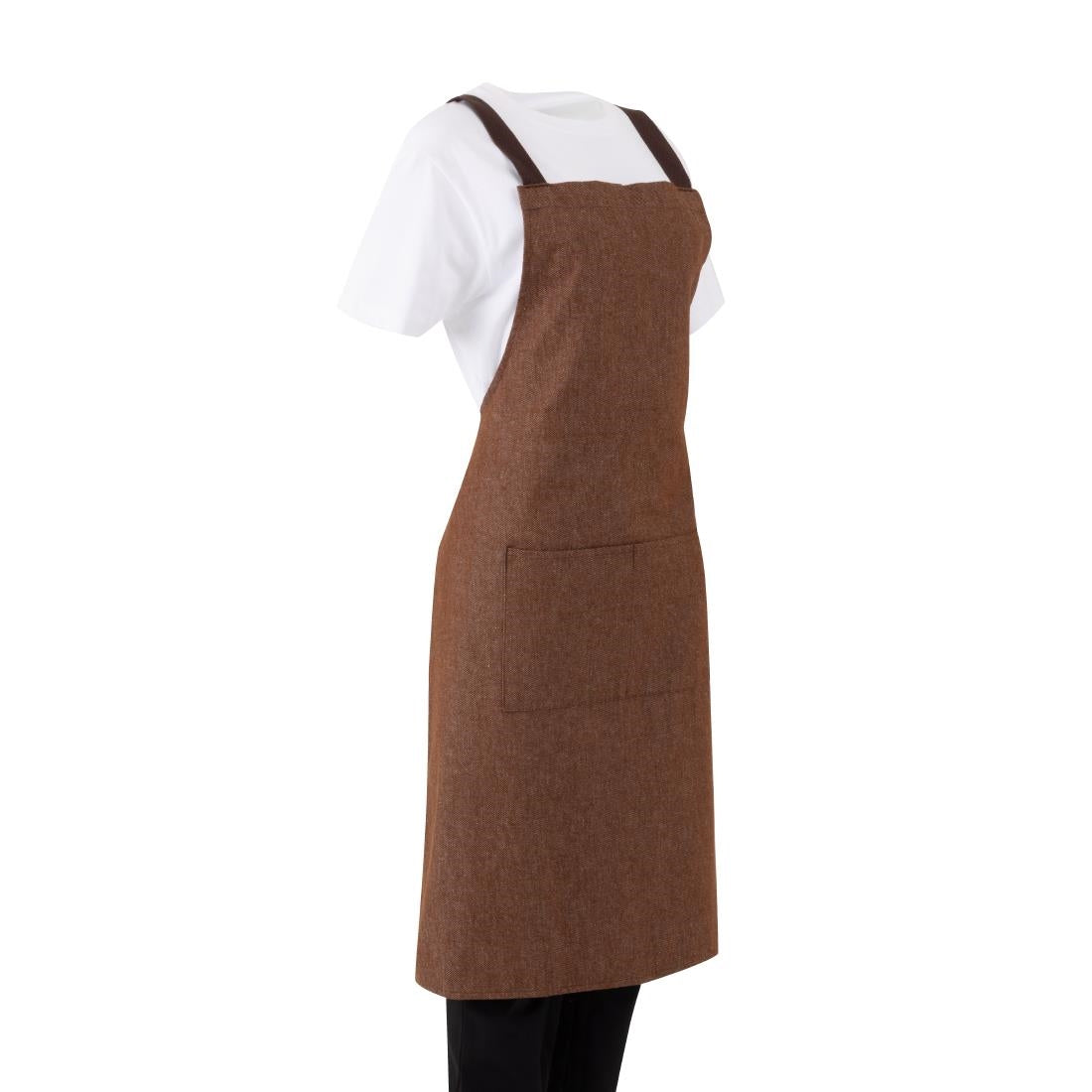 Southside Denim Cross-Back Bib Apron Tan