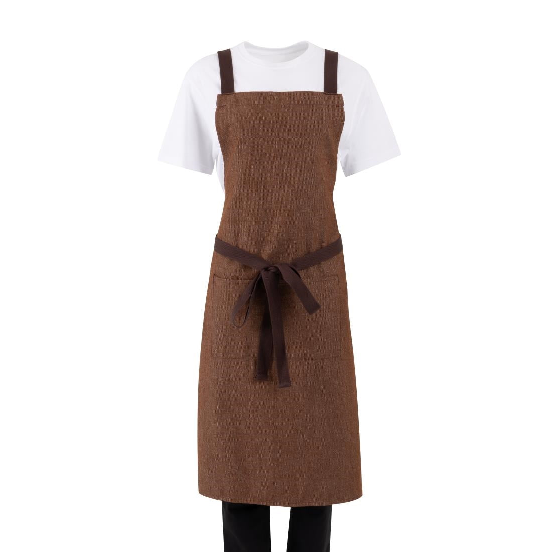 Southside Denim Cross-Back Bib Apron Tan