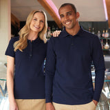 Brook Taverner Frederick Mens Long Sleeve Polo Shirt Navy Size S