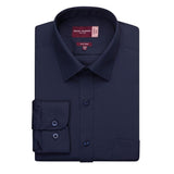 Brook Taverner Mens Long Sleeve Rapino Shirt Navy 17 1/2"