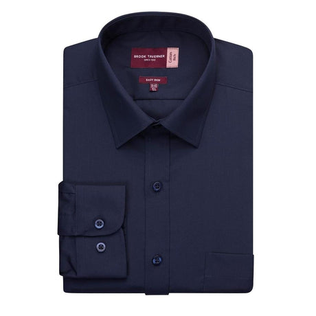 Brook Taverner Mens Long Sleeve Rapino Shirt Navy 17 1/2"
