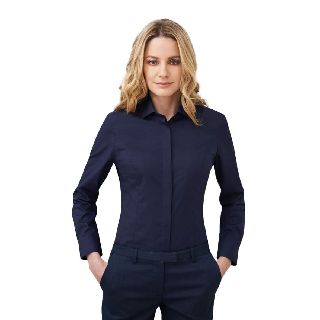 Brook Taverner Ladies Long Sleeve Parma Shirt Navy Size 10