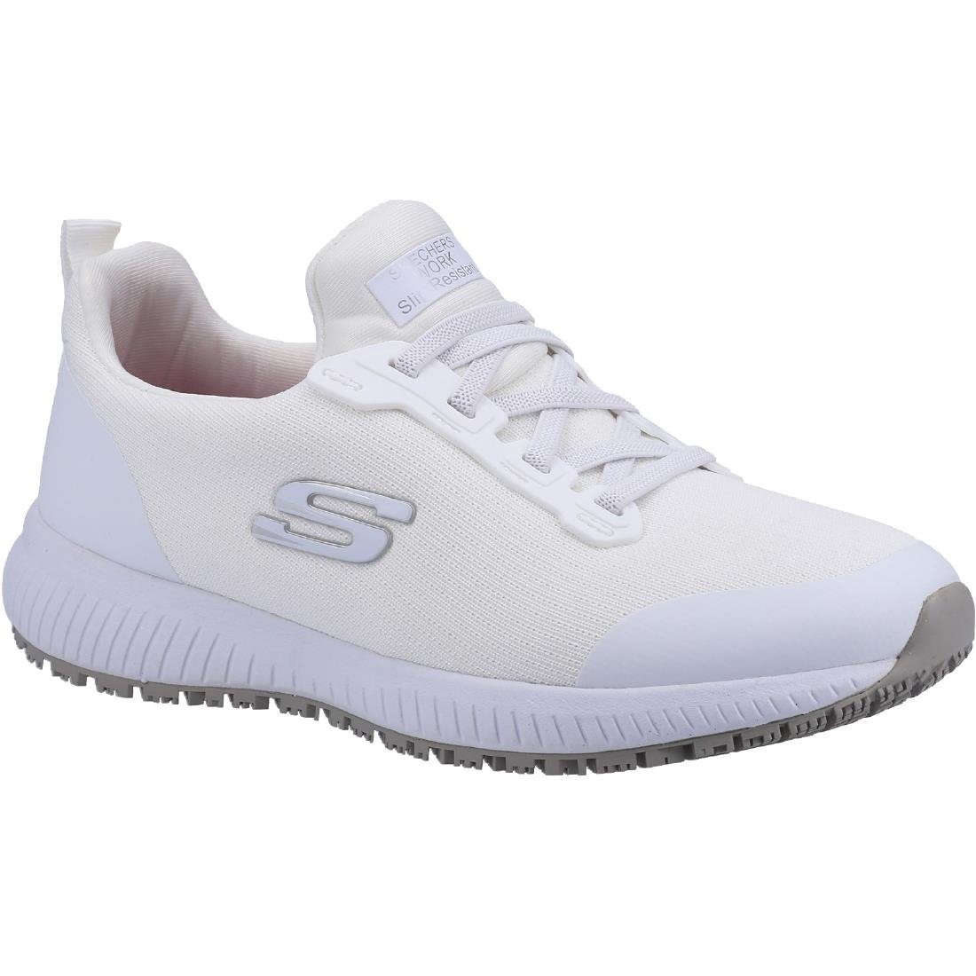 Skechers Womens Slip Resistant Squad Trainers White 37