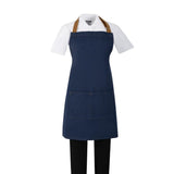 Southside Short Length Bib Apron Denim Blue with Tan Ties