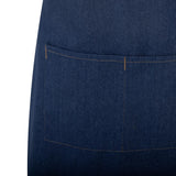 Southside Short Length Bib Apron Denim Blue with Tan Ties