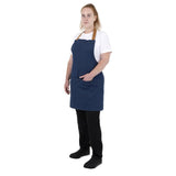 Southside Short Length Bib Apron Denim Blue with Tan Ties