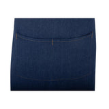 Southside Short Length X-Cross Back Bib Apron Denim Blue with Tan Ties