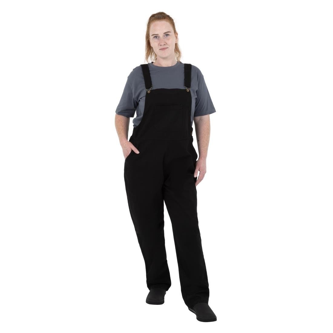 Southside Bib & Brace Cotton Canvas Dungarees Cotton Black L