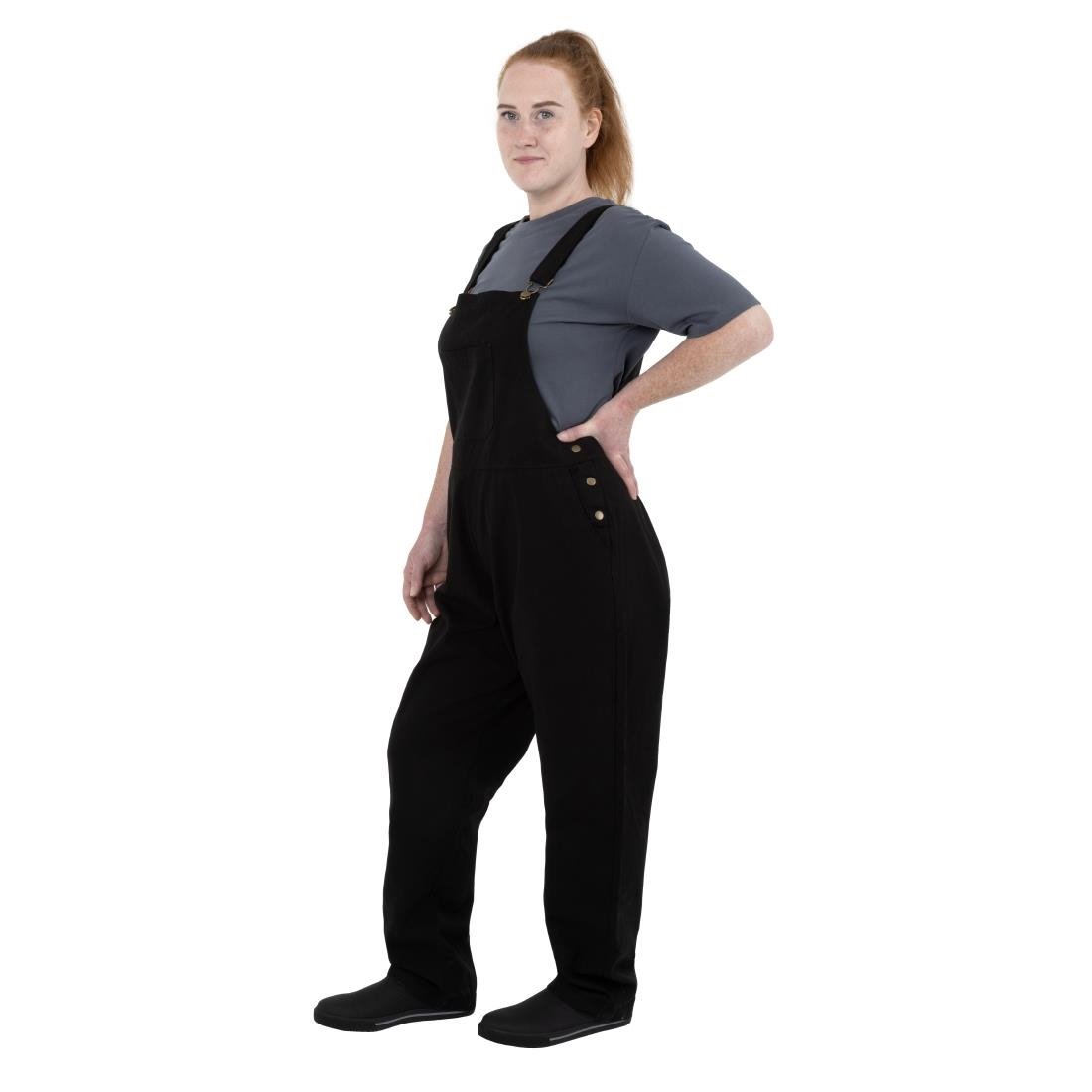 Southside Bib & Brace Cotton Canvas Dungarees Cotton Black L