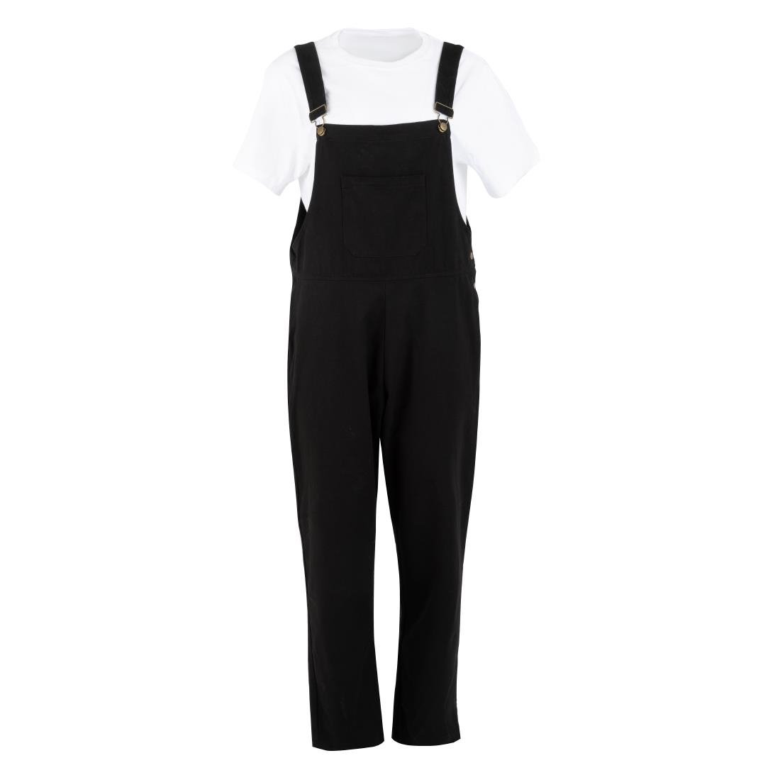 Southside Bib & Brace Cotton Canvas Dungarees Cotton Black M