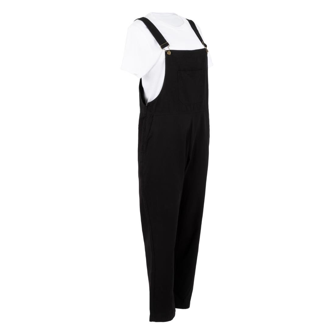 Southside Bib & Brace Cotton Canvas Dungarees Cotton Black M