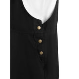Southside Bib & Brace Cotton Canvas Dungarees Cotton Black M