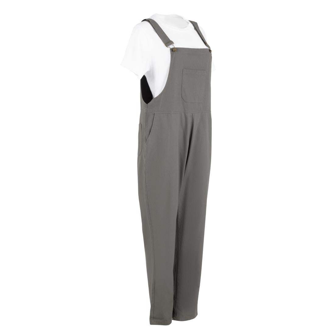 Southside Bib & Brace Cotton Canvas Dungarees Khaki Black S