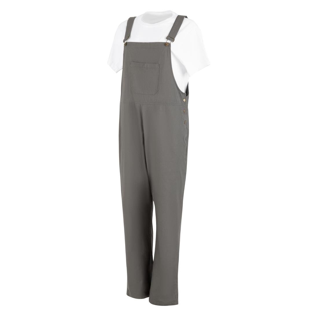 Southside Bib & Brace Cotton Canvas Dungarees Khaki Black M