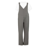 Southside Bib & Brace Cotton Canvas Dungarees Khaki Black S