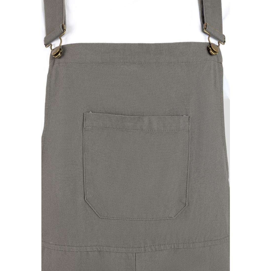 Southside Bib & Brace Cotton Canvas Dungarees Khaki Black S