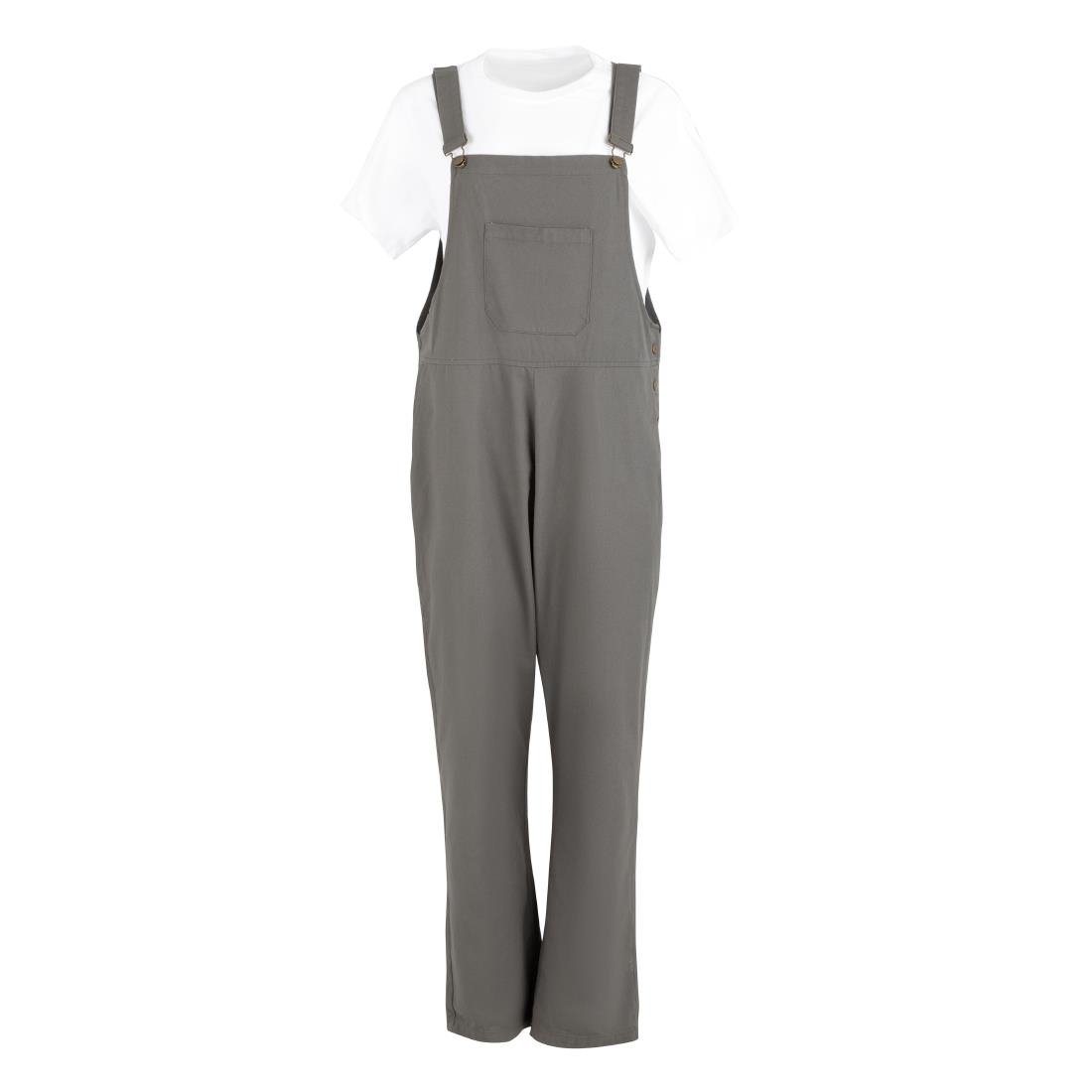 Southside Bib & Brace Cotton Canvas Dungarees Khaki Black S