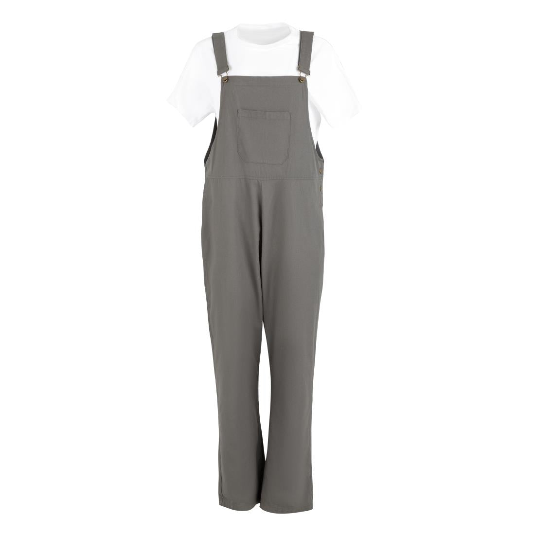 Southside Bib & Brace Cotton Canvas Dungarees Khaki Black M