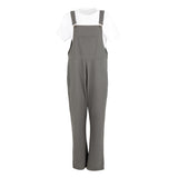 Southside Bib & Brace Cotton Canvas Dungarees Khaki Black M
