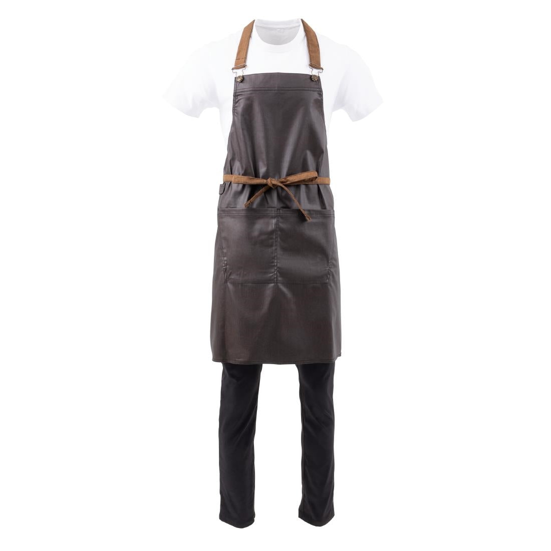 Chef Works Urban Boulder Bib Apron Black/Brown
