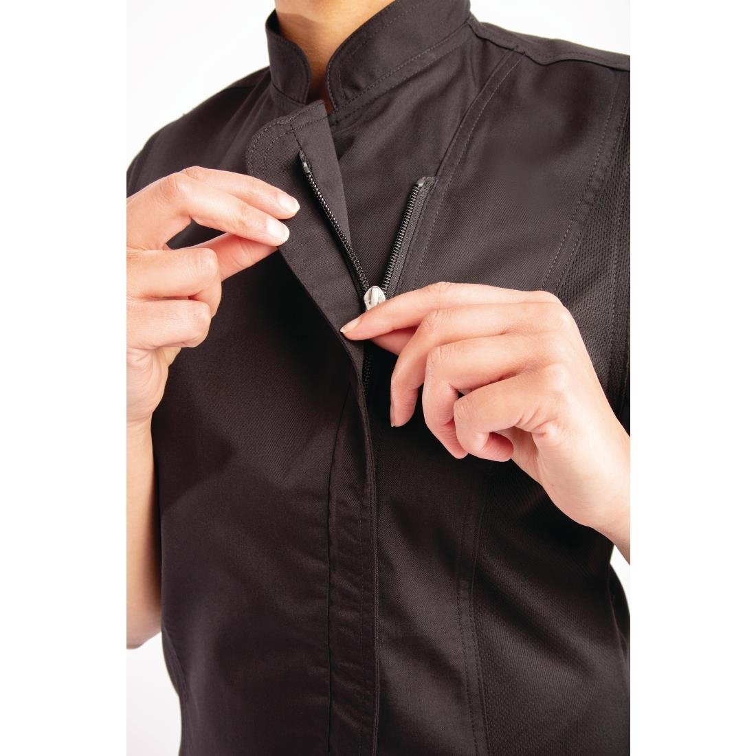 Chef Works Womens Springfield Zip Chef Jacket Black 2XL