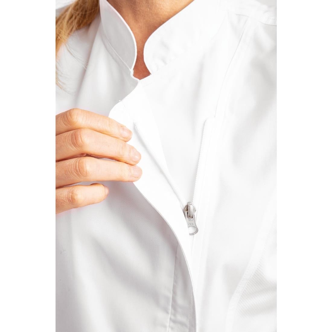 Chef Works Womens Springfield Zip Chefs Jacket White XS