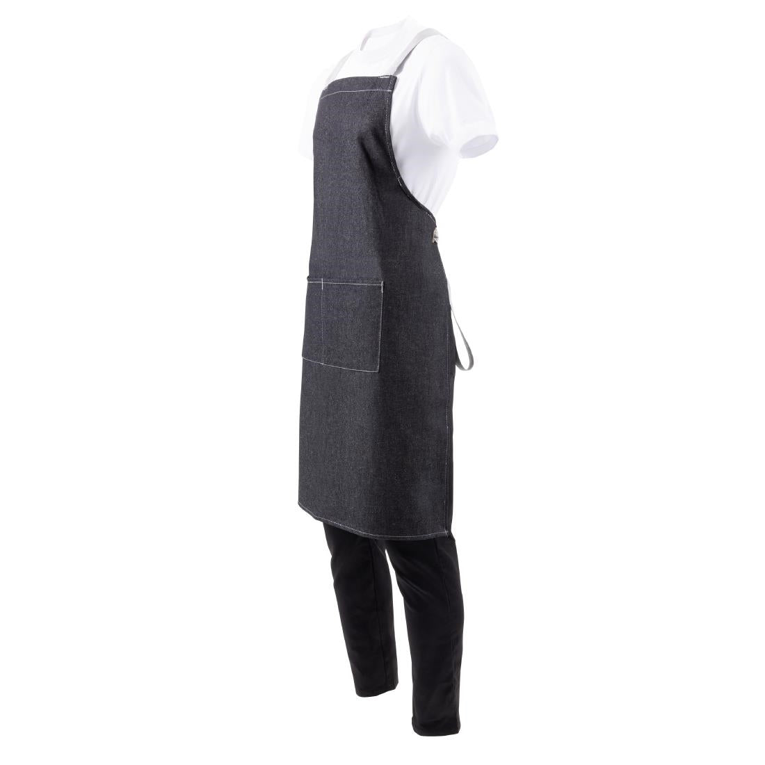 Southside Denim Cross-Back Bib Apron Black