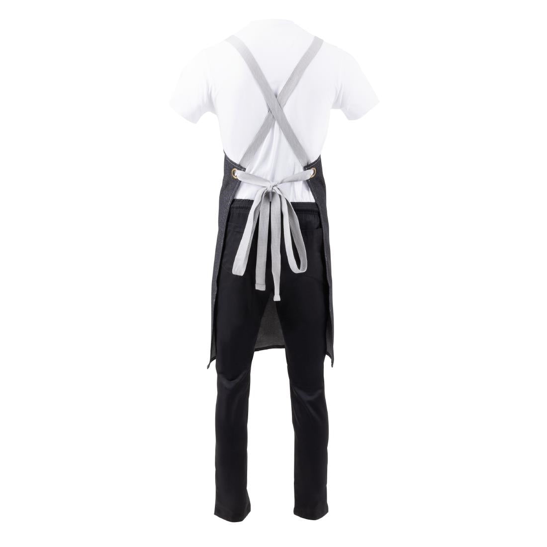 Southside Denim Cross-Back Bib Apron Black