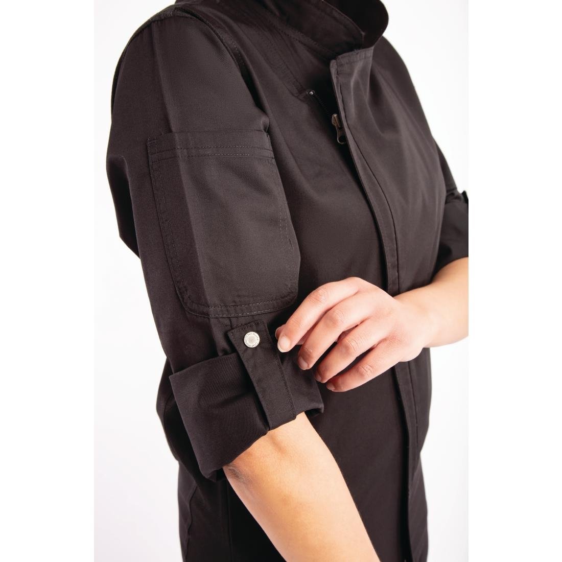 Chef Works Unisex Hartford Lightweight Chef Jacket Black L
