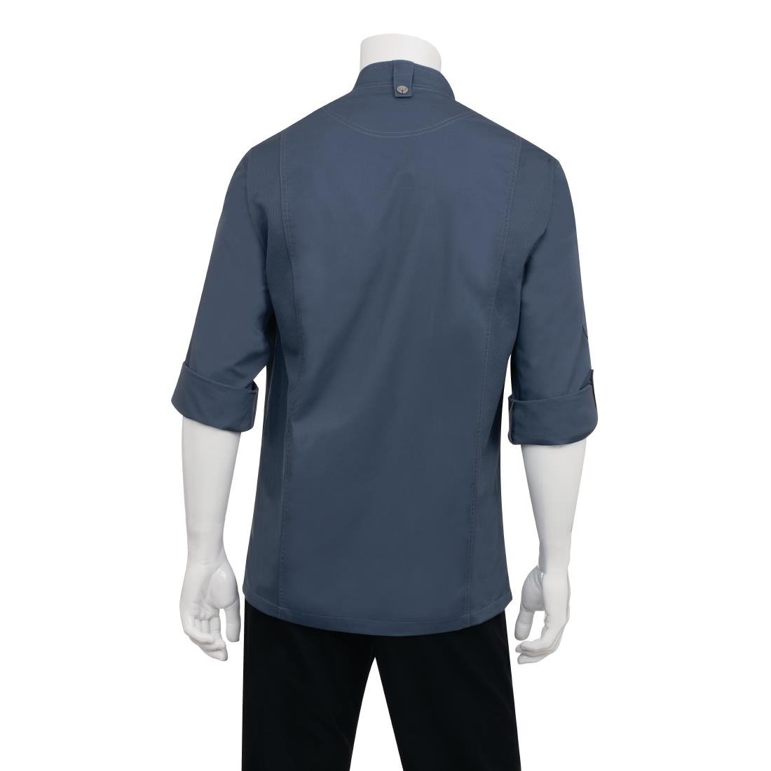 Chef Works Hartford Lightweight Zipper Unisex Chef Jacket Blue XL