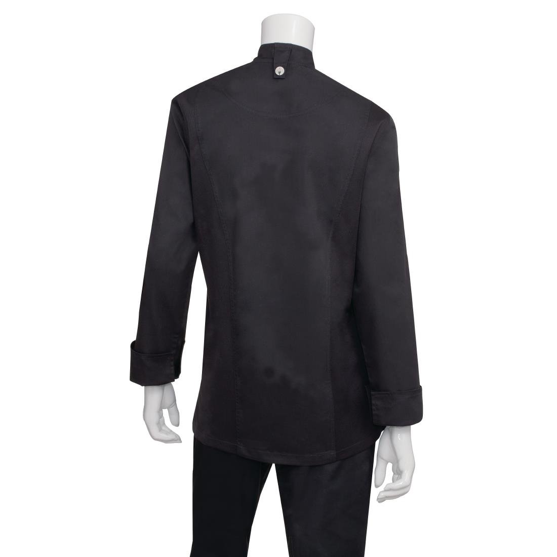 Chef Works Hartford Lightweight Zip Womens Chef Jacket Black XXL