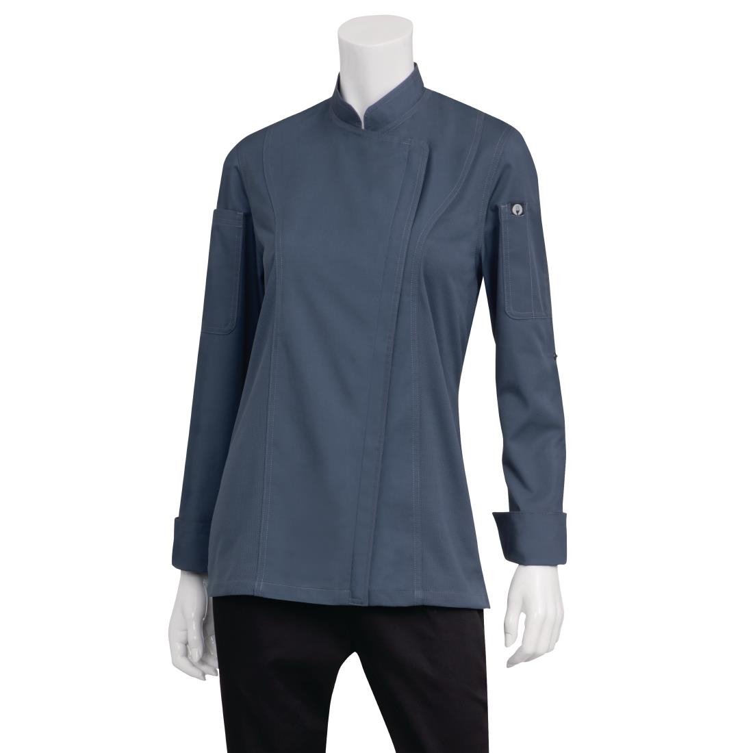 Chef Works Hartford Lightweight Zip Womens Chef Jacket Blue XL