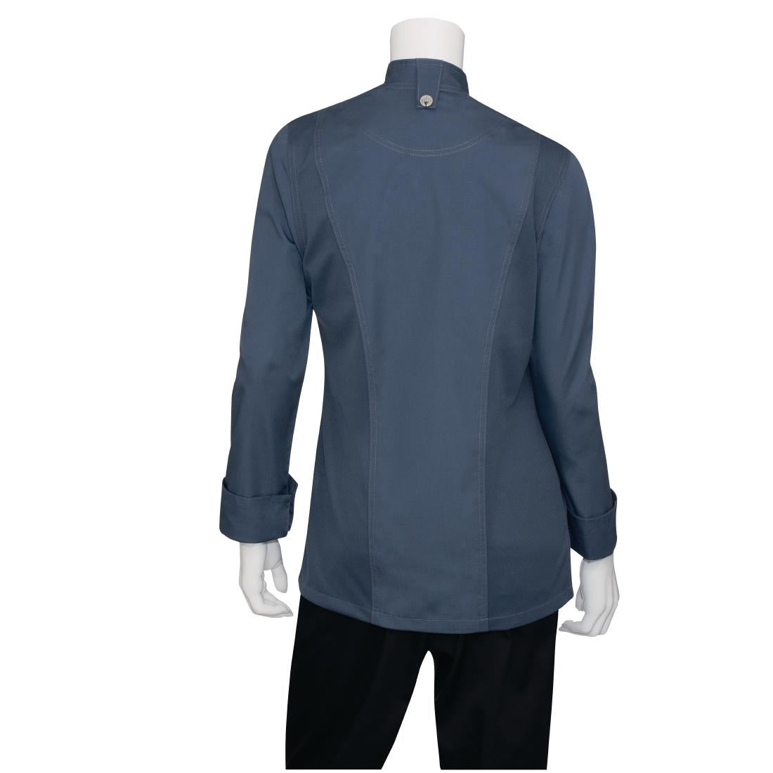 Chef Works Hartford Lightweight Zip Womens Chef Jacket Blue XXL