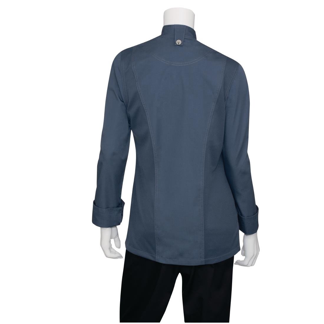 Chef Works Hartford Lightweight Zip Womens Chef Jacket Blue XS