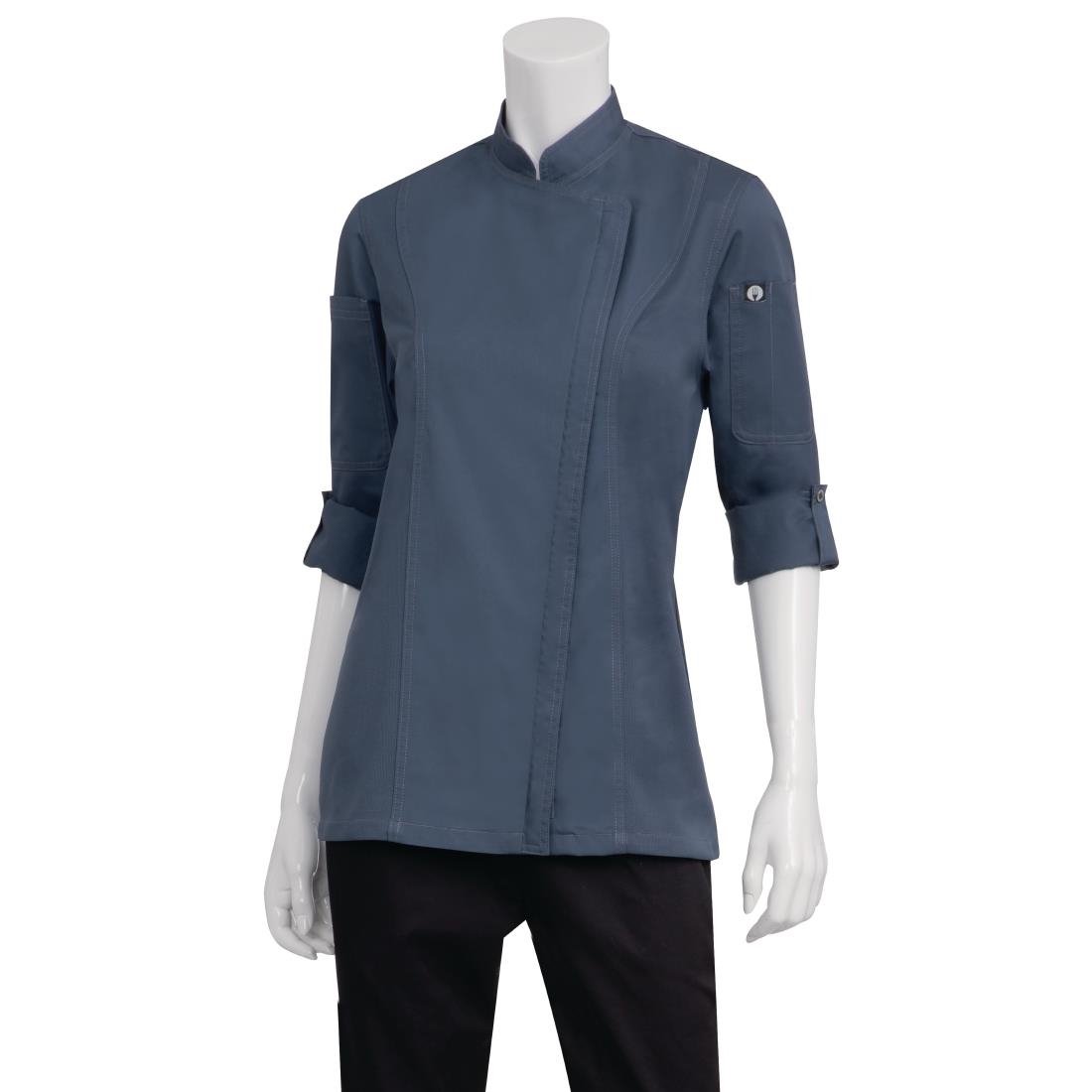 Chef Works Hartford Lightweight Zip Womens Chef Jacket Blue S