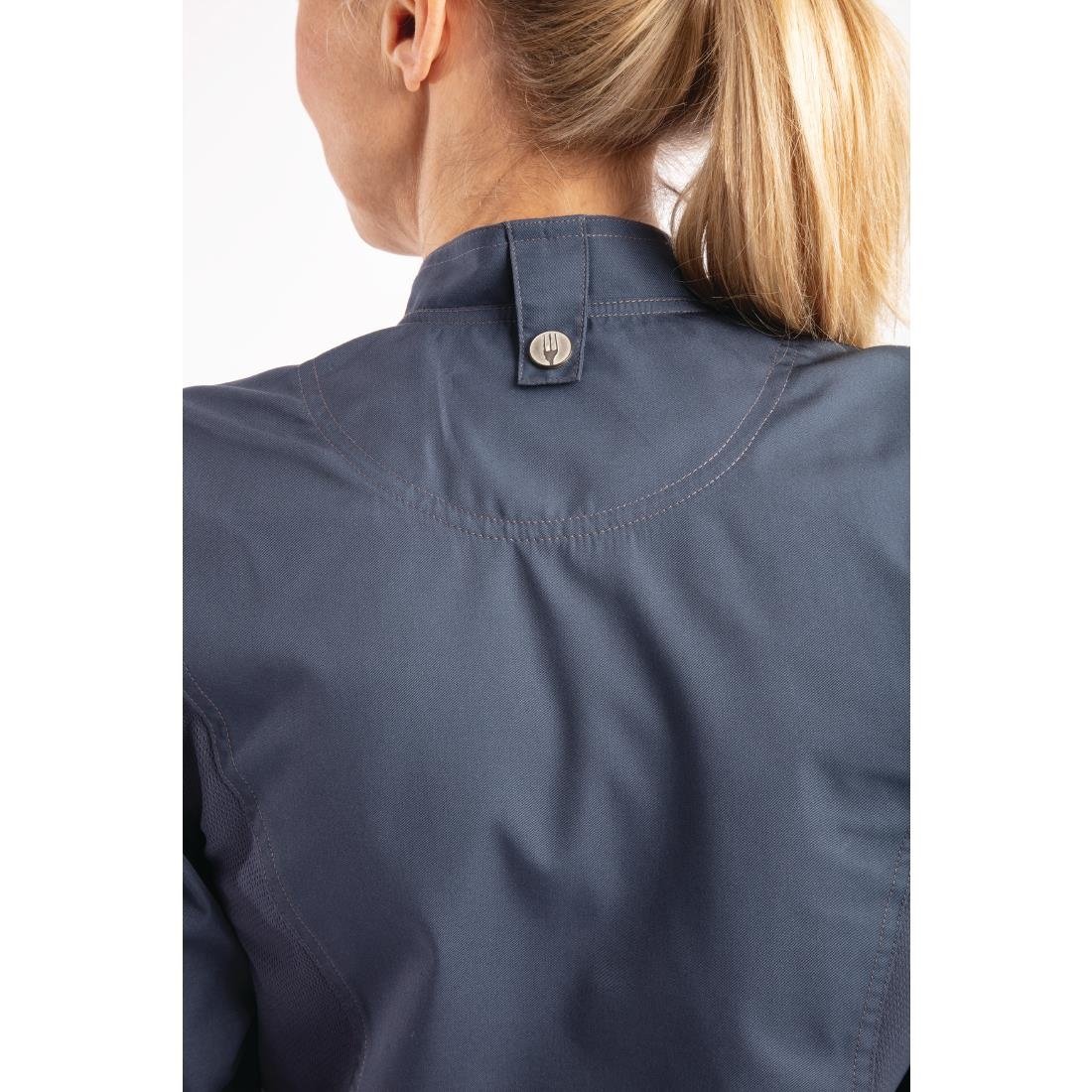 Chef Works Hartford Lightweight Zip Womens Chef Jacket Blue S