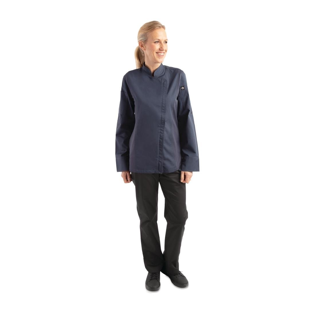 Chef Works Hartford Lightweight Zip Womens Chef Jacket Blue XS