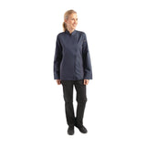 Chef Works Hartford Lightweight Zip Womens Chef Jacket Blue XS
