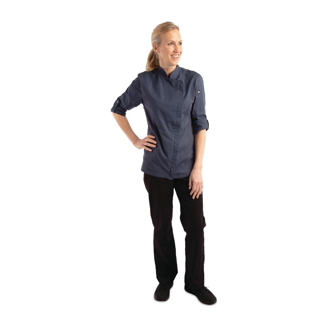 Chef Works Hartford Lightweight Zip Womens Chef Jacket Blue XS