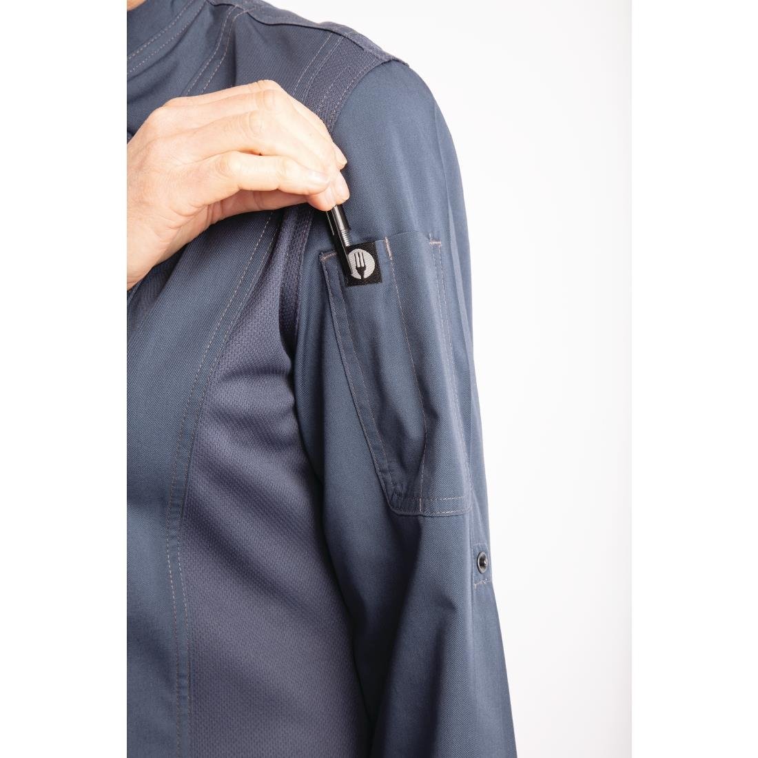 Chef Works Hartford Lightweight Zip Womens Chef Jacket Blue XS